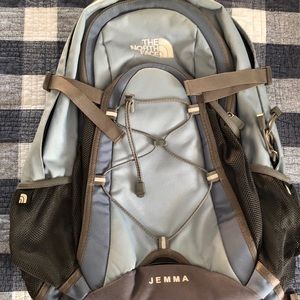North Face Jemma Backpack in Light Blue and Slate